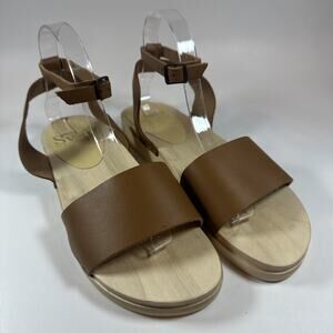 Sven Clogs EU 40/US 9.5 Flat Ankle Wrap Brown Leather Made in the USA NWT!